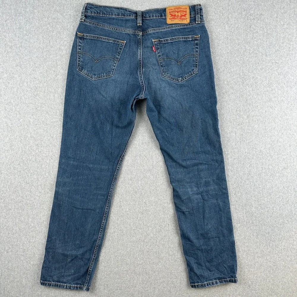 Levi's 511 Jeans Men's 34x30 Blue Slim Fit Denim‎ Medium Wash Western Rodeo Fade